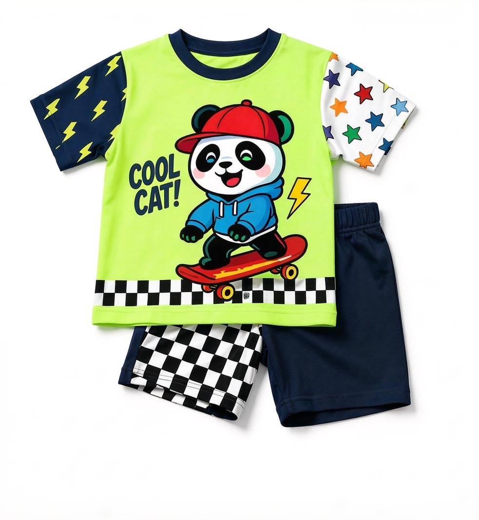 Kids Summer Clothing Set Soft Fabric Top With Shorts Comfortable Daily Wear Outfit Custom Size Direct Factory Purchase