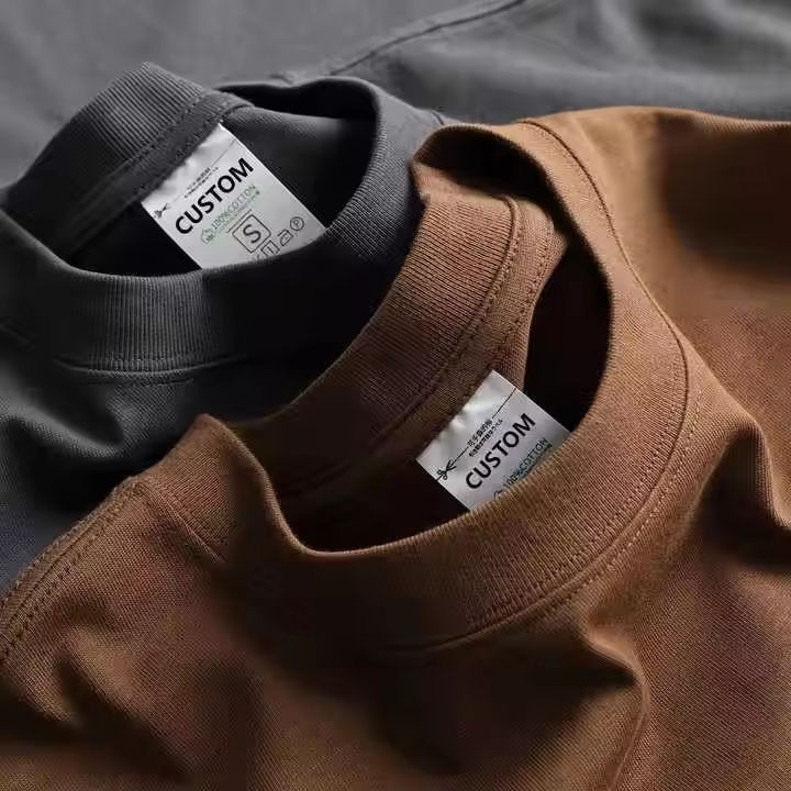 OEM Custom Men's Oversized 100% Cotton T-Shirt Thick Heavyweight with Solid Pattern Knitted Fabric for Women