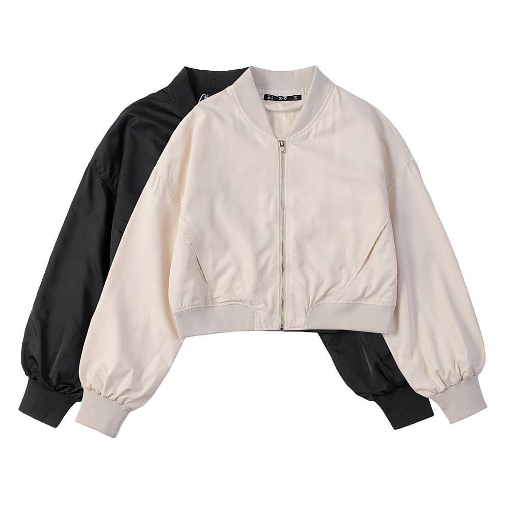 OEM Spring and Autumn Woven Polyester Casual Women Coat Long Sleeve Waterproof Lady Coat for Outdoor Women Baseball Jacket